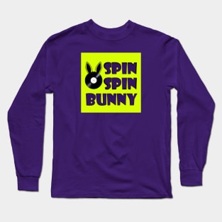 SpinSpinBunny Bunny Main Square Logo - Fluorescent Yellow, Purple Long Sleeve T-Shirt